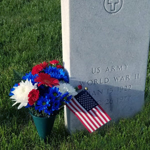 Memorial Day Flowers - Includes Flag - Fort Snelling Cemetery Flowers